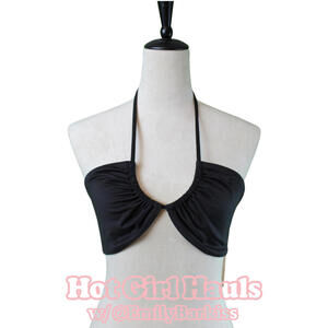 Skims | Women's | Swim Cut Out Ruched Halter Triangle Top | Onyx | XL | New 💋